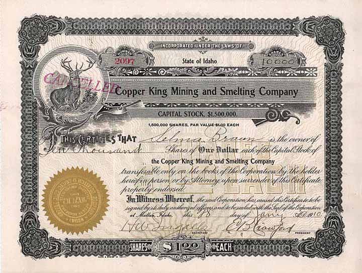 Copper King Mining and Smelting Co.