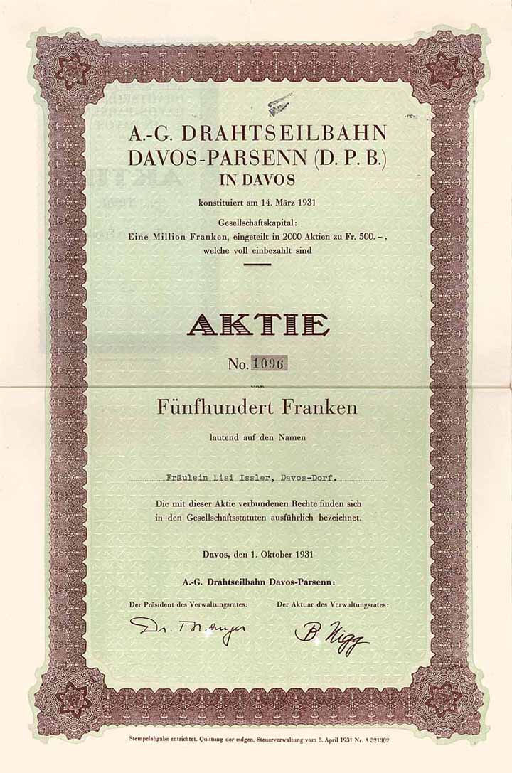 AG Drahtseilbahn Davos-Parsenn