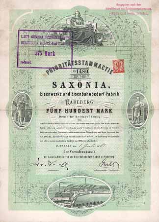SAXONIA Eisenwerke und Eisenbahnbedarf-Fabrik