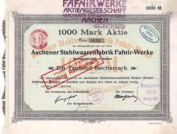 Aachener Stahlwaarenfabrik Fafnir-Werke AG