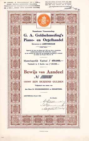N.V. G. A. Goldschmeding’s Piano- en Orgelhandel