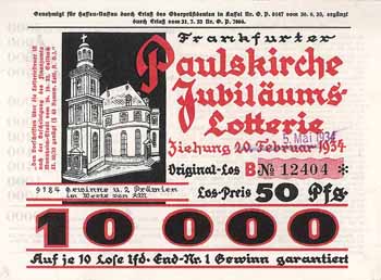 Frankfurter Paulskirche Jubiläums-Lotterie