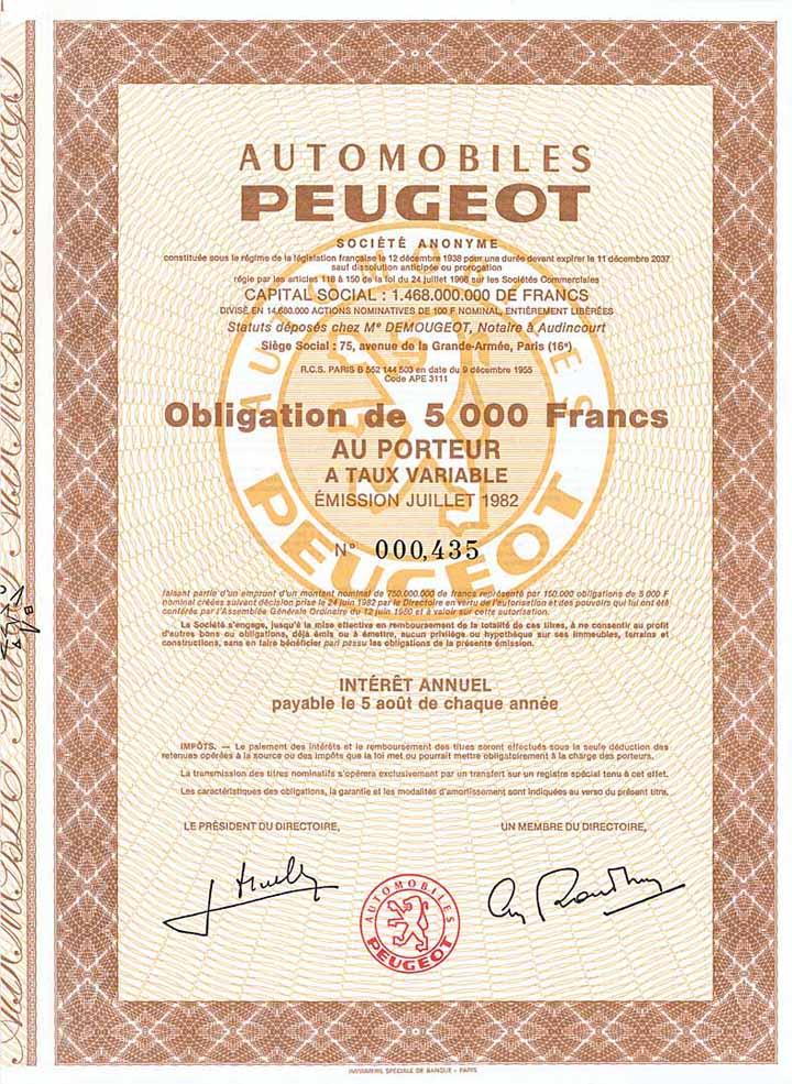 Automobiles PEUGEOT S.A.