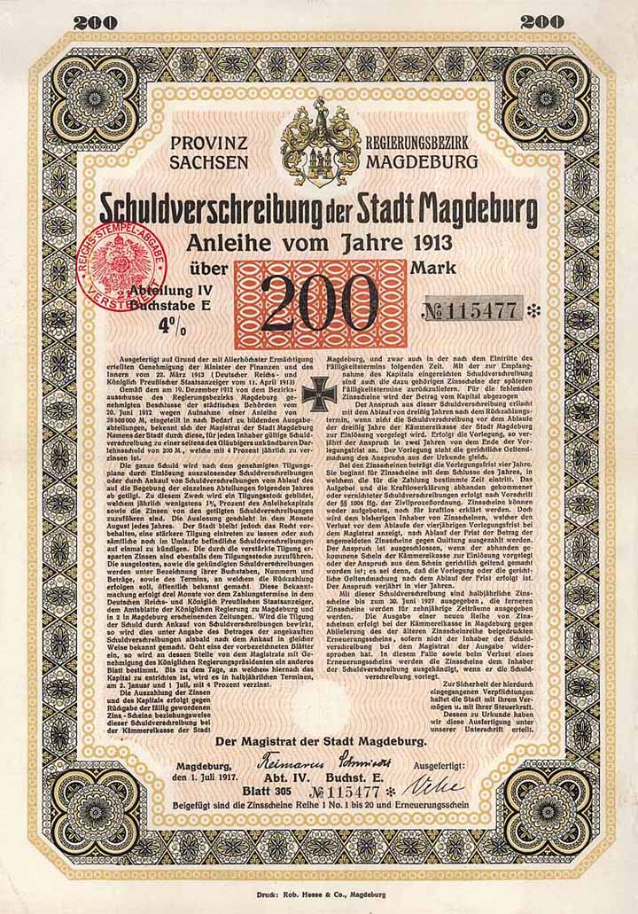 Stadt Magdeburg (Anleihe von 1913)