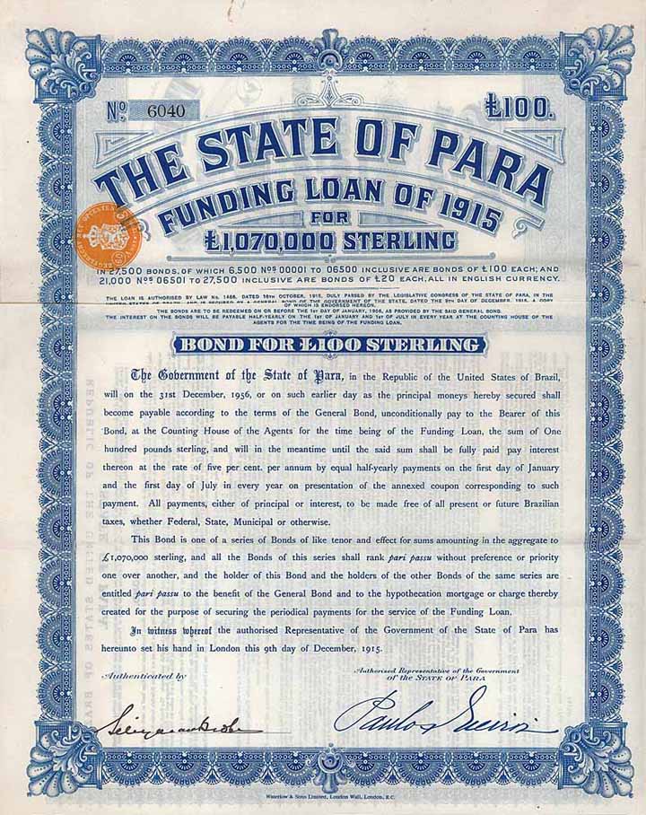 State of Para Funding Loan of 1915