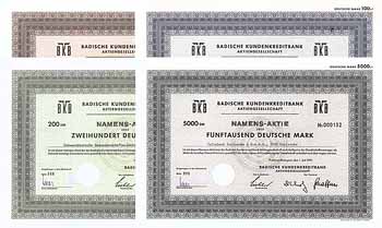 Badische Kundenkreditbank AG (4 Stücke)
