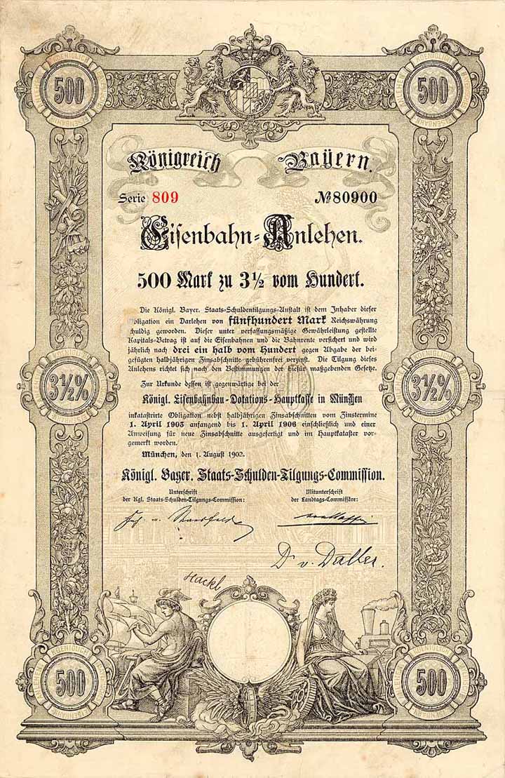 Königreich Bayern, Eisenbahn-Anlehen