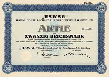 HAWAG Handelsgesellschaft für Auto-Wesen AG