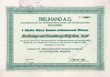 Treuhand AG, AG für Vermögensverwaltungen und Kontrollgeschäfte