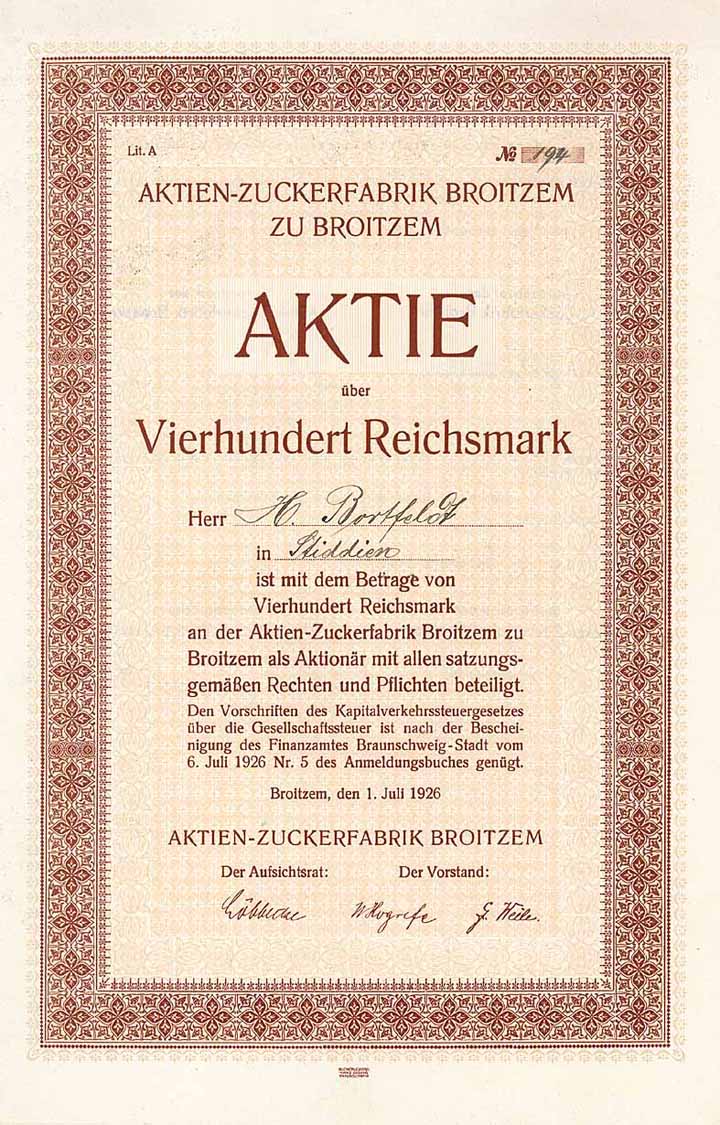 Aktien-Zuckerfabrik Broitzem