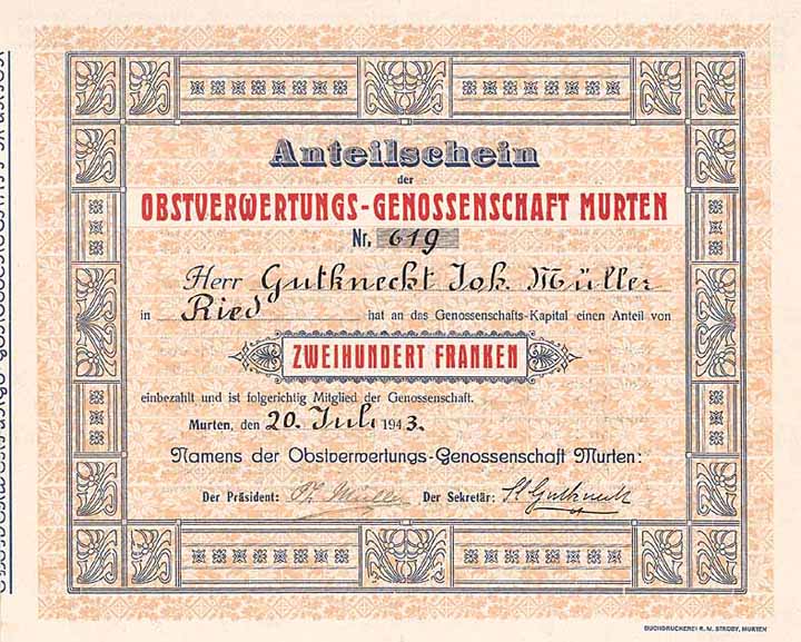 Obstverwertungs-Genossenschaft Murten