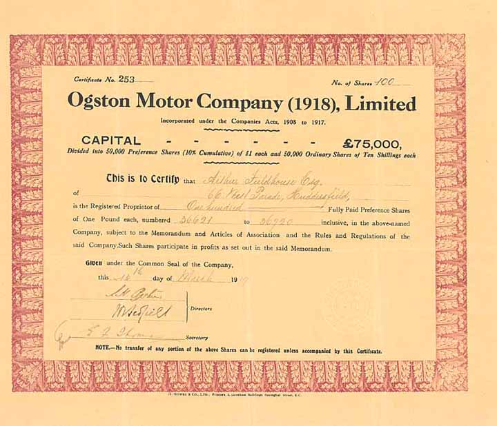 Ogston Motor Co. (1918) Ltd.