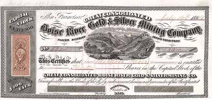 Great Consolidated Boise River Gold & Silver Mining Co.