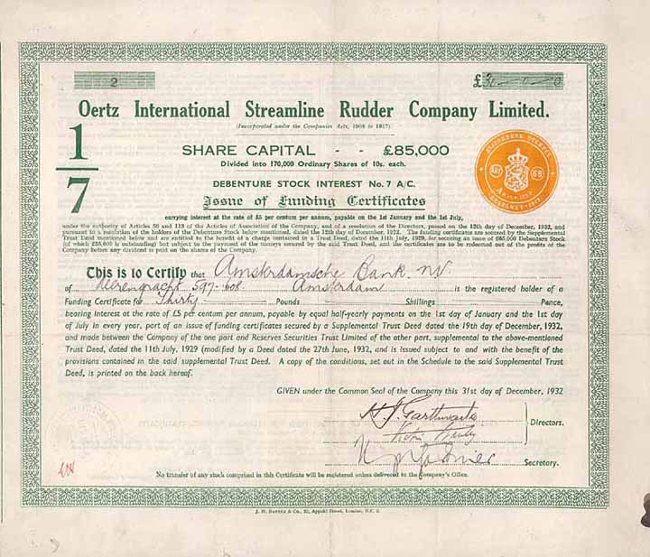 Oertz International Streamline Rudder Co.