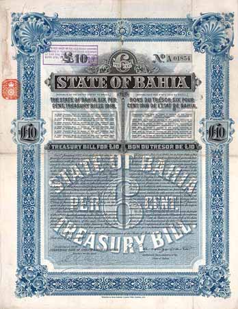 State of Bahia 6 % Treasury Bills 1918