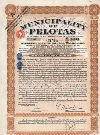 Municipality of Pelotas 5 % Sterling Loan of 1911