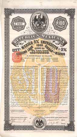 City of Mexico 5 % Sterling Loan 1889