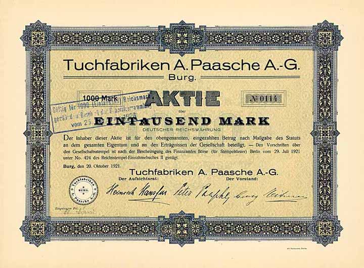 Tuchfabriken A. Paasche AG