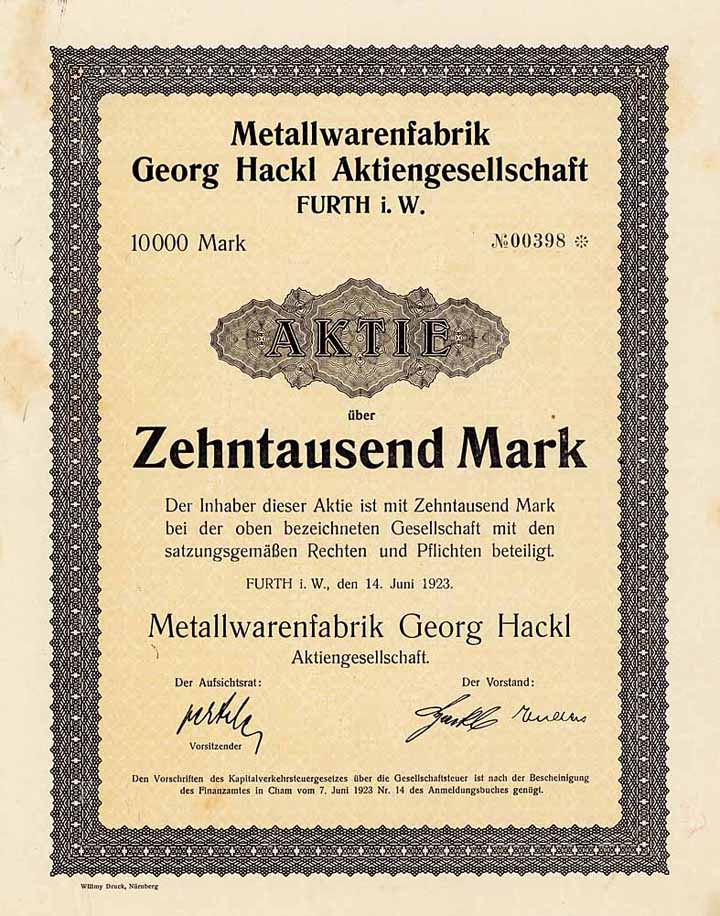 Metallwarenfabrik Georg Hackl AG