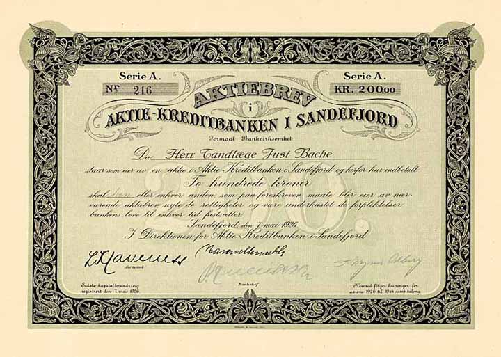 Aktie-Kreditbanken i Sandefjord