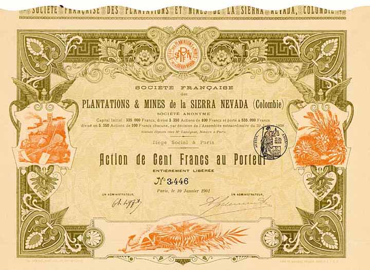 Soc. francaise des Plantations & Mines de la Sierra Nevada S.A.