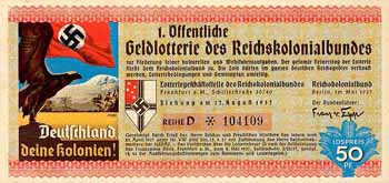 1. Öffentliche Geldlotterie des Reichskolonialbundes