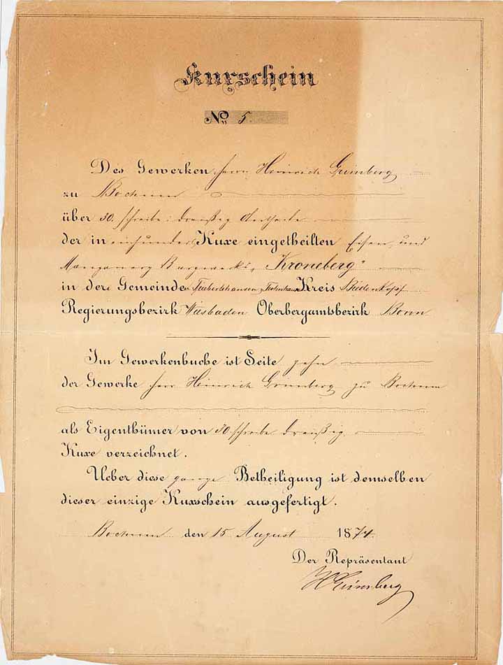 Eisen- und Manganerz-Bergwerk „Kroneberg“