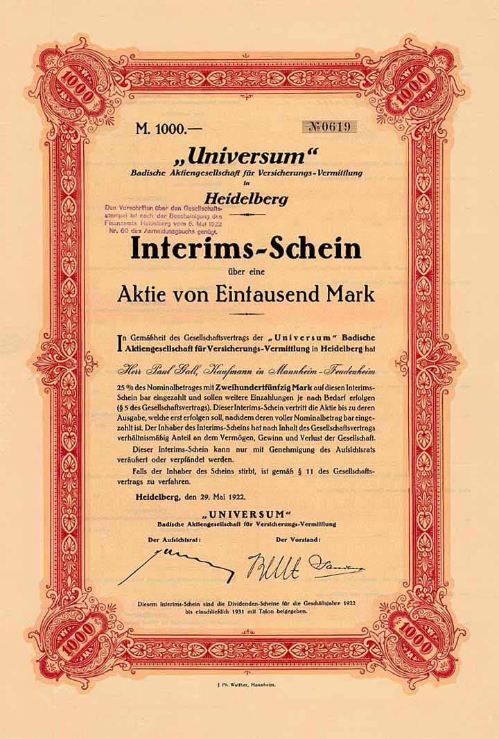 Universum AG Badische AG für Versicherungs-Vermittlung