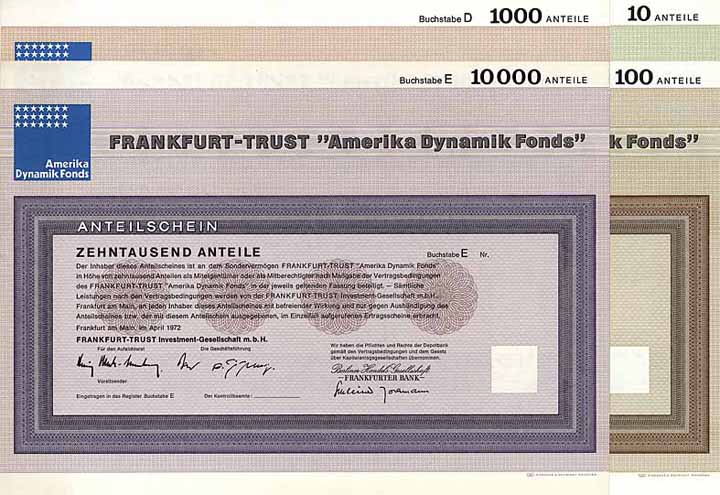 Frankfurt-Trust “Amerika Dynamik Fonds” (5 Stücke)