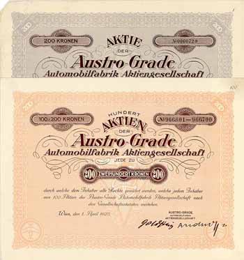 Austro-Grade Automobilfabrik AG (2 Stücke)