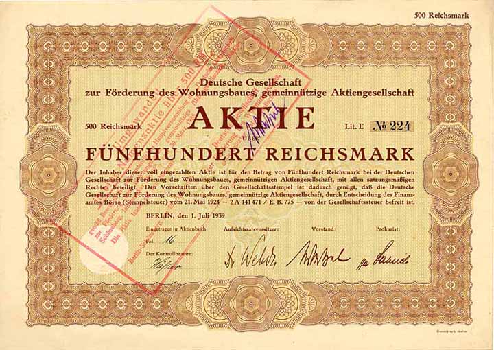 Deutsche Gesellschaft zur Förderung des Wohnungsbaues gem. AG