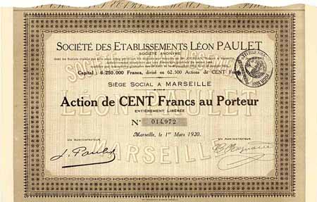 Société des Ets. Léon Paulet S.A.