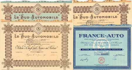 Konvolut - Automobile Frankreich (4 Stücke)