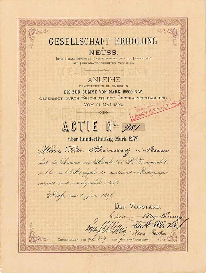 Gesellschaft Erholung