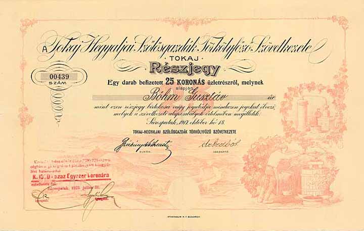 Tokaj Hegyaljai Szölögazdak Törkölyfözö Szövetkezete (Trestergenossenschaft der Winzer am Fuße des Tokajer Gebirges)