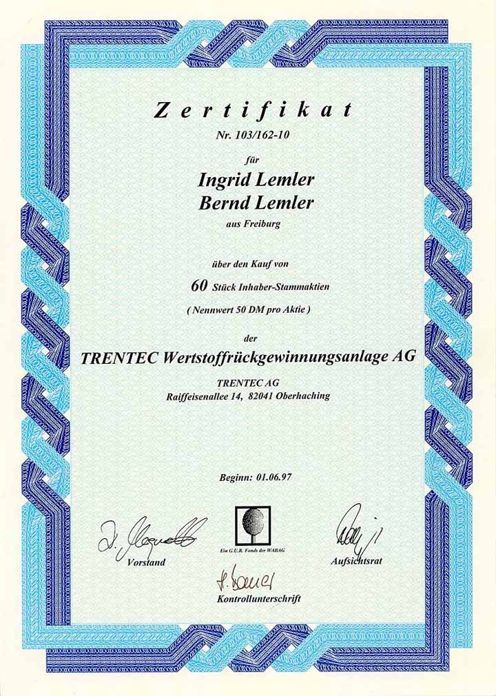 TRENTEC Wertstoffrückgewinnungsanlage AG