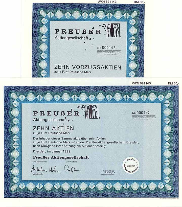 Preußer AG (2 Stücke)