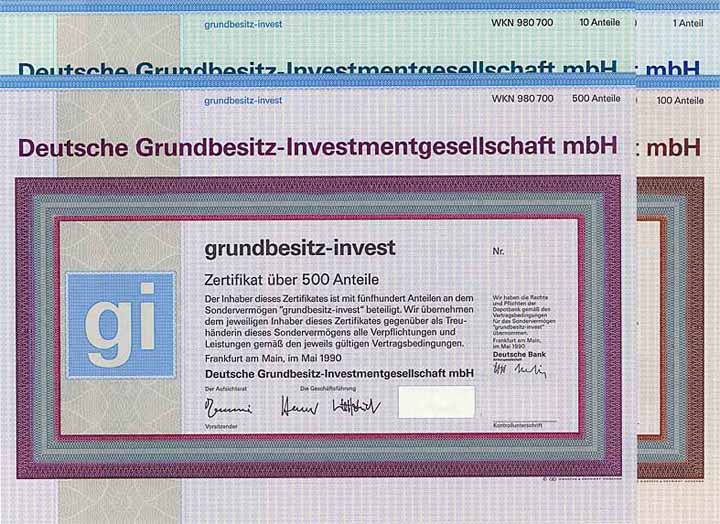 Deutsche Grundbesitz-Investmentgesellschaft mbH (4 Stücke)