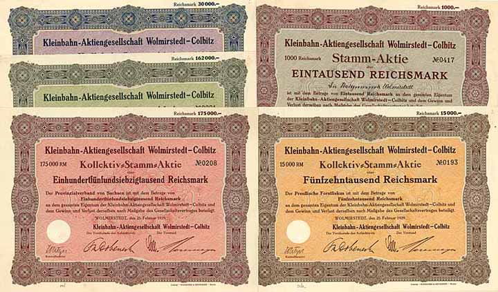 Kleinbahn-AG Wolmirstedt-Colbitz (5 Stücke)