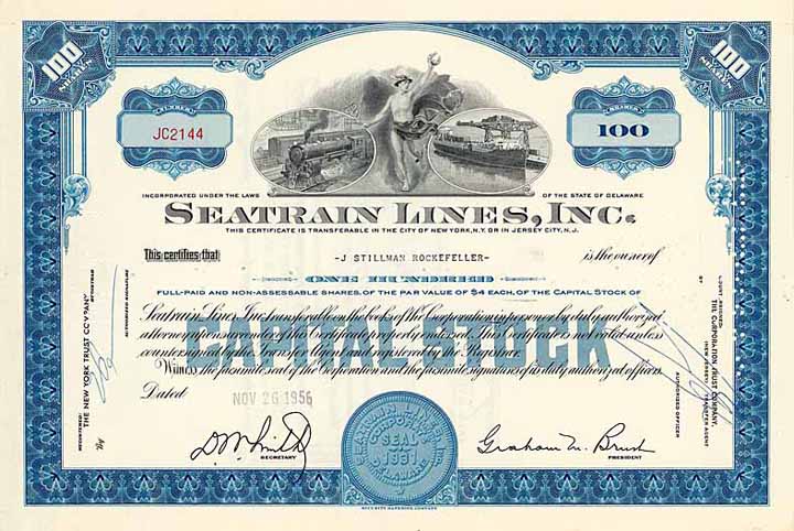 Seatrain Lines, Inc. (OU J. Stillmann Rockefeller)