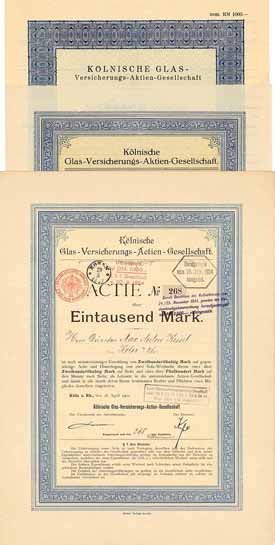 Kölnische Glas-Versicherungs-AG (3 Stücke)