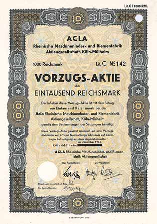 ACLA Rheinische Maschinenleder- und Riemenfabrik AG