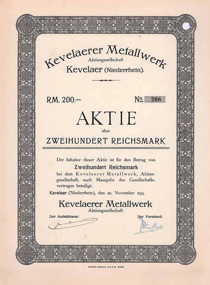 Kevelaerer Metallwerk AG