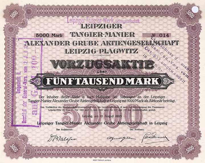 Leipziger Tangier-Manier Alexander Grube AG