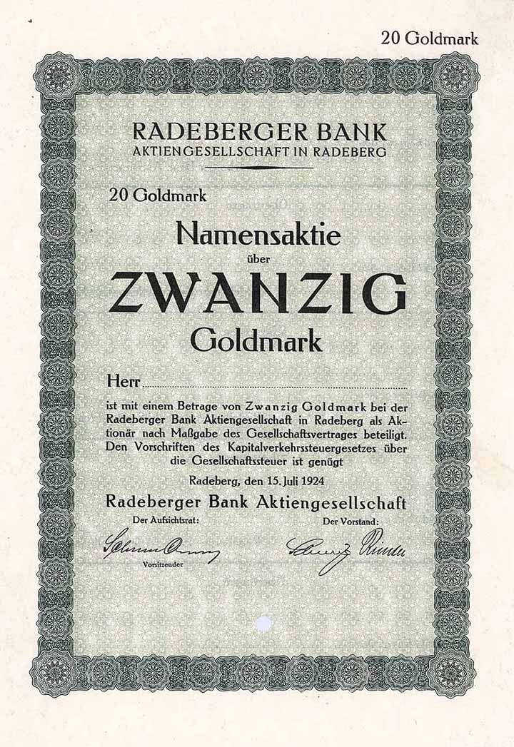 Radeberger Bank AG