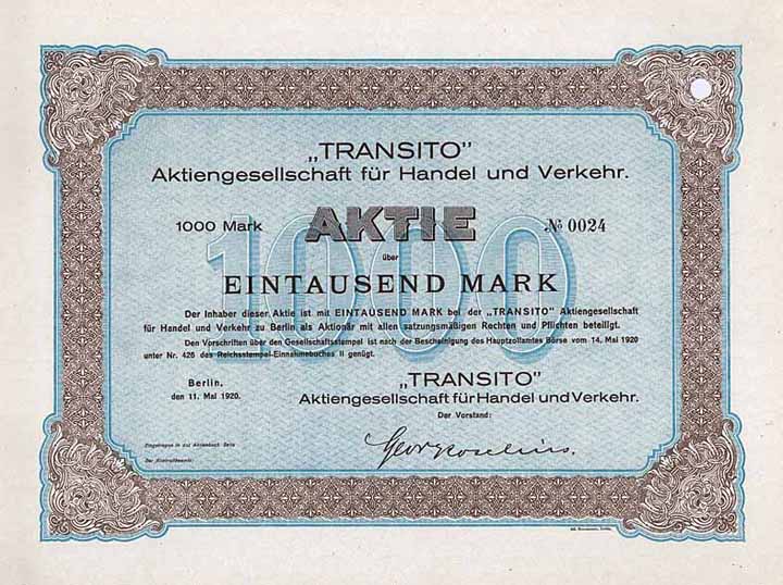 TRANSITO AG für Handel und Verkehr