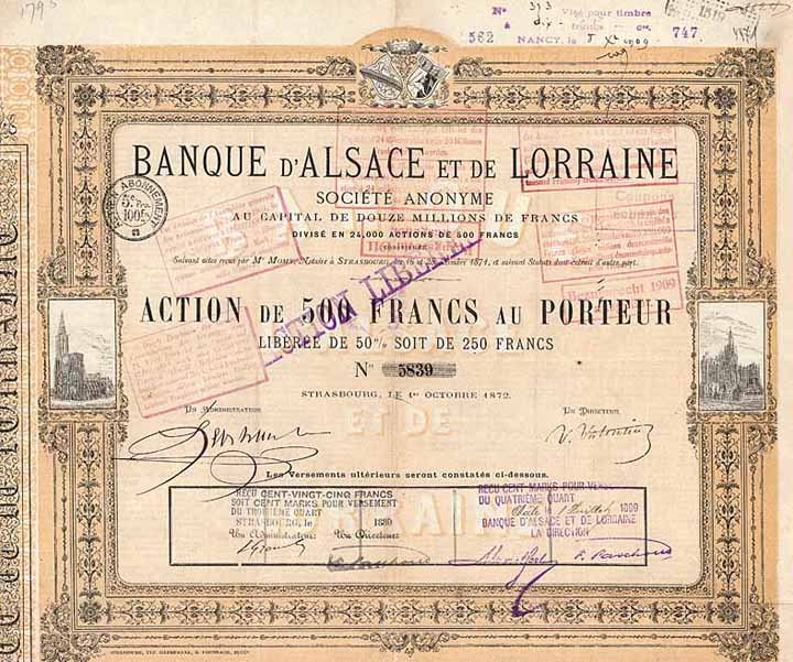 Bank von Elsaß und Lothringen AG (Banque d’Alsace et de Lorraine S.A. )