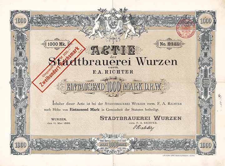 Stadtbrauerei Wurzen vorm. F. A. Richter