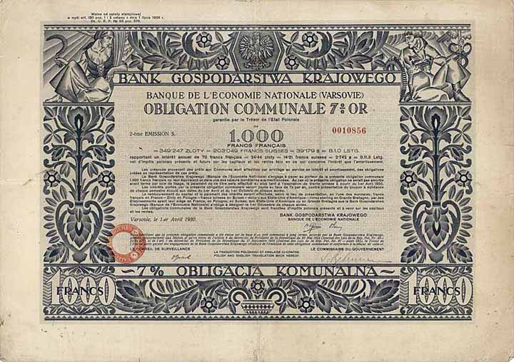 Bank Gospodarstwa Krajowego
Banque de L'Economie Nationale (Varsovie)