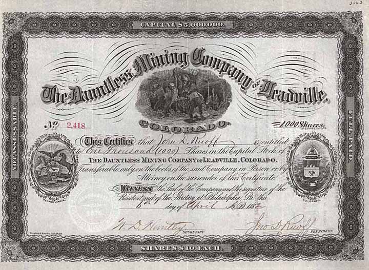 Dauntless Mining Co. of Leadville Colorado